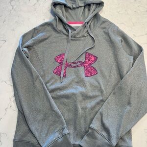Under Armour Gray Hoodie with Pink Accent